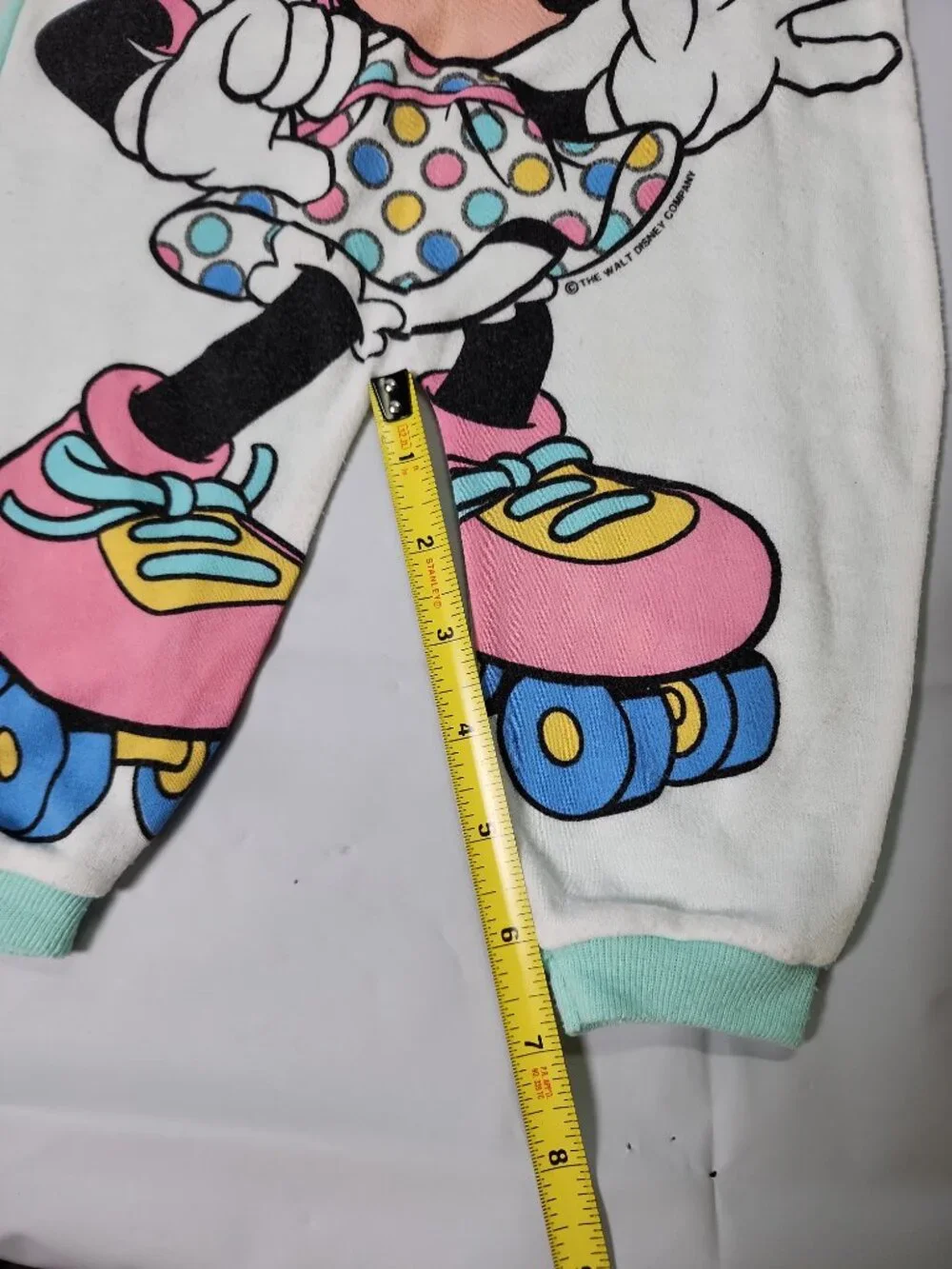 Disney Jog Togs Minnie Mouse Roller Skating Romper Mint Green Medium USA VTG
